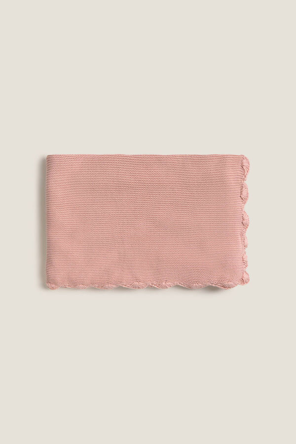 Textura Xadrez de tric&ocirc; de algod&atilde;o org&acirc;nico rosa