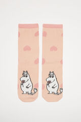 Women'secret Calcetines algod&oacute;n Moomin rosa estampado