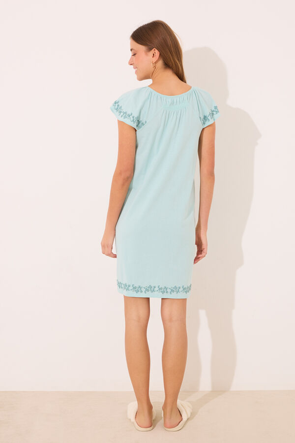 Women'secret Camis&oacute;n corto 100% algod&oacute;n verde flores verde
