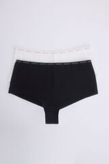 HI&BYE Pack de 2 cuecas boxer preta e branca branco