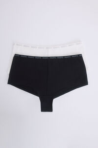 HI&BYE Pack de 2 cuecas boxer preta e branca