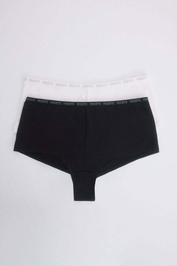 HI&BYE Pack de 2 cuecas boxer preta e branca branco
