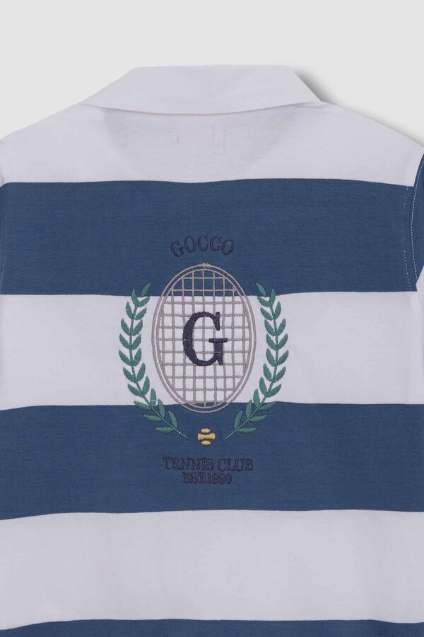 Gocco Polo rayas bordado tennis azul claro azul