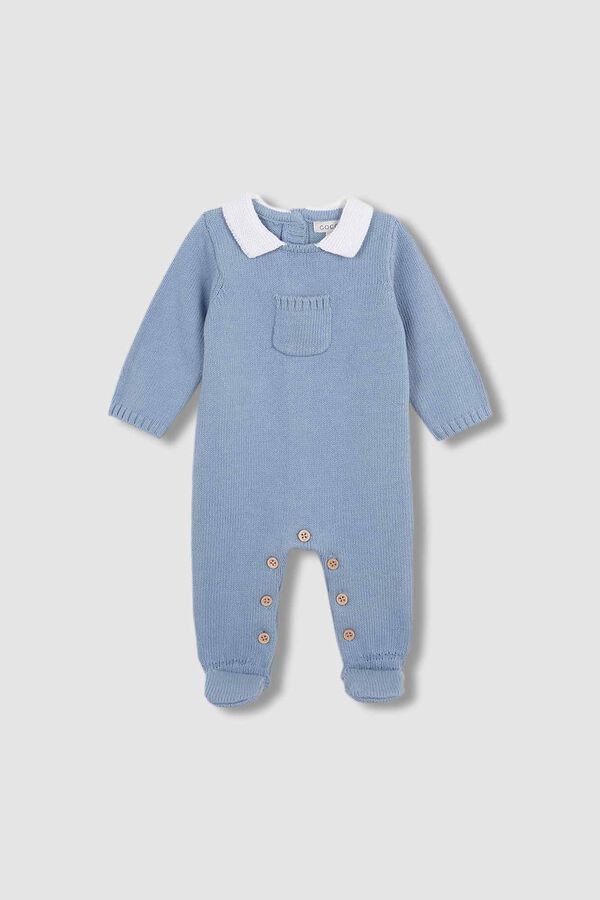 Gocco Pelele Azul Con Cuello En Contraste Azul turquesa