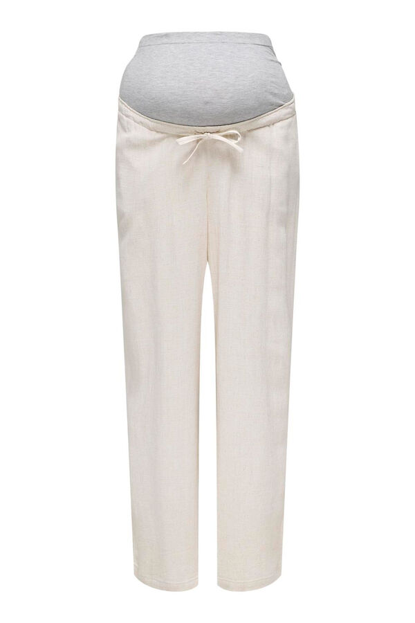 Only Maternity Calças largas linho maternity bege