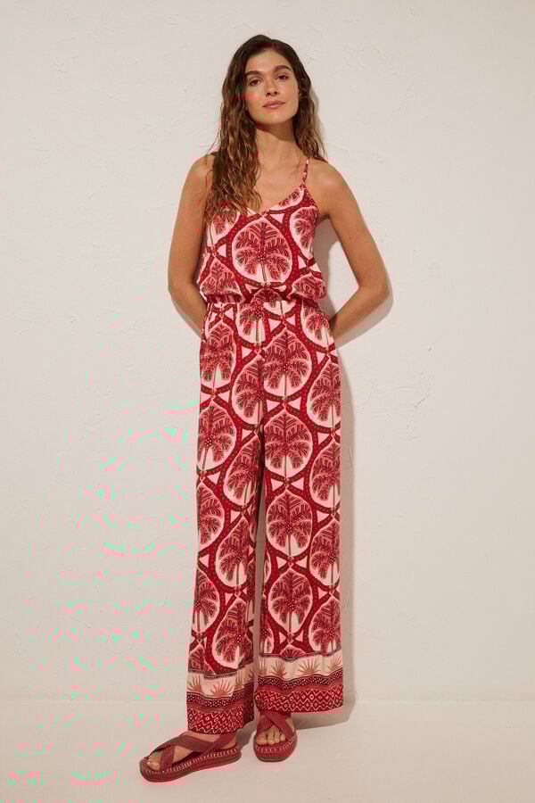 Women'secret Mono largo estampado tropical estampado