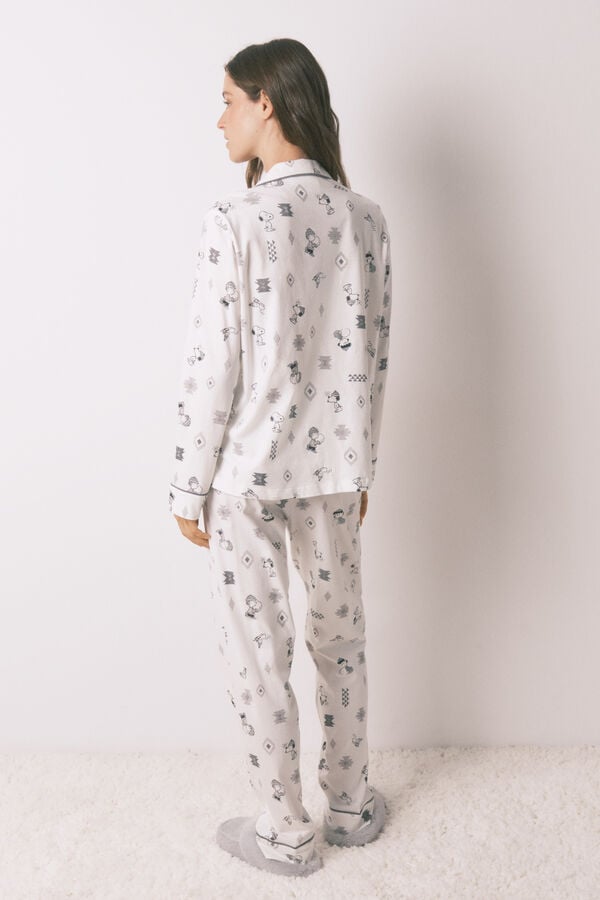 Women'secret Pijama camisero 100% algod&oacute;n Snoopy blanco
