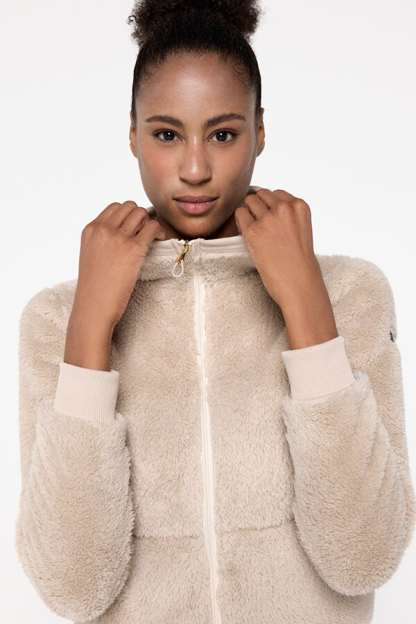 Only Play Chaqueta de borreguito con capucha gris