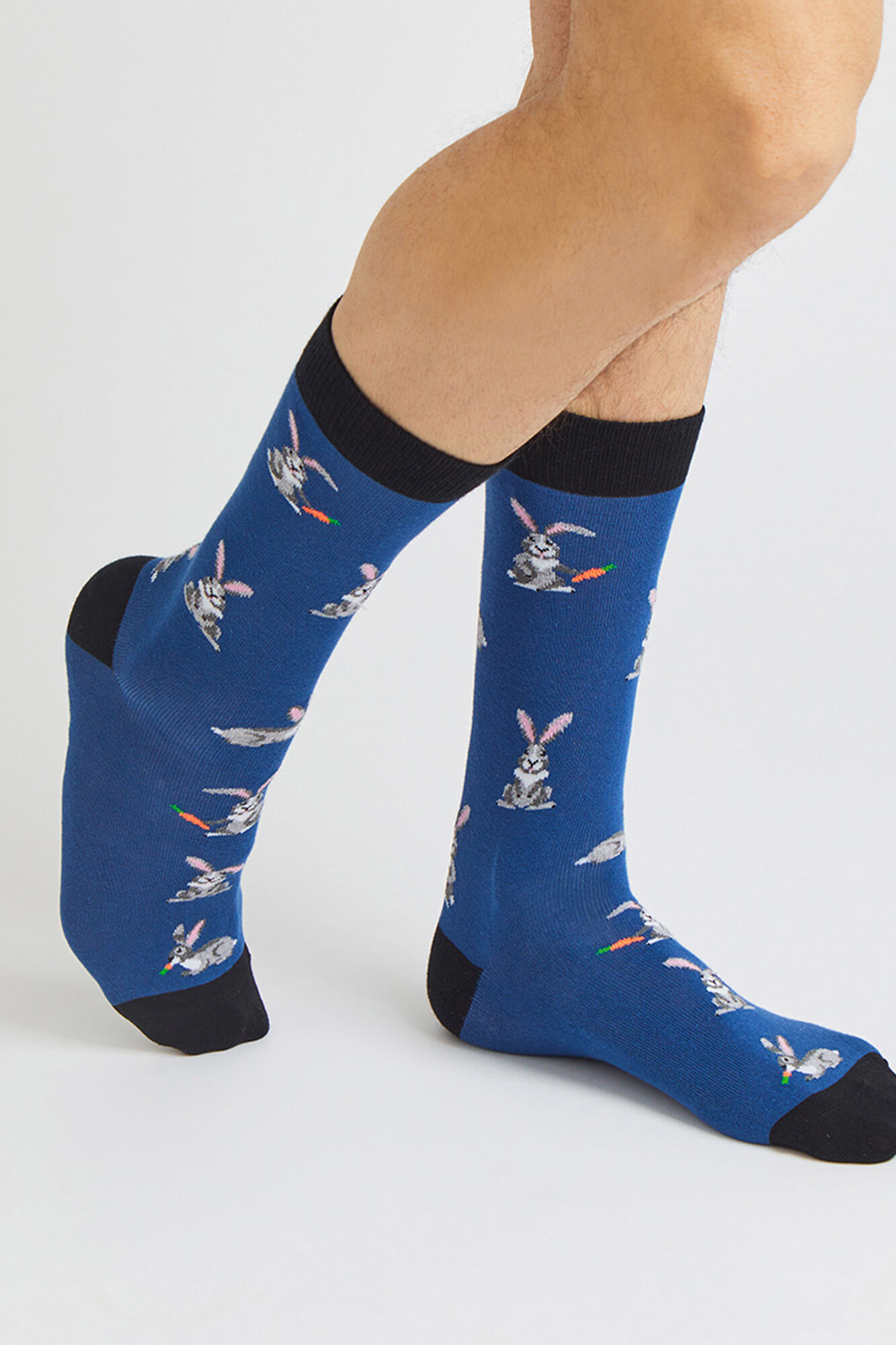 Besocks Calcetines altos de algod&oacute;n org&aacute;nico color azul