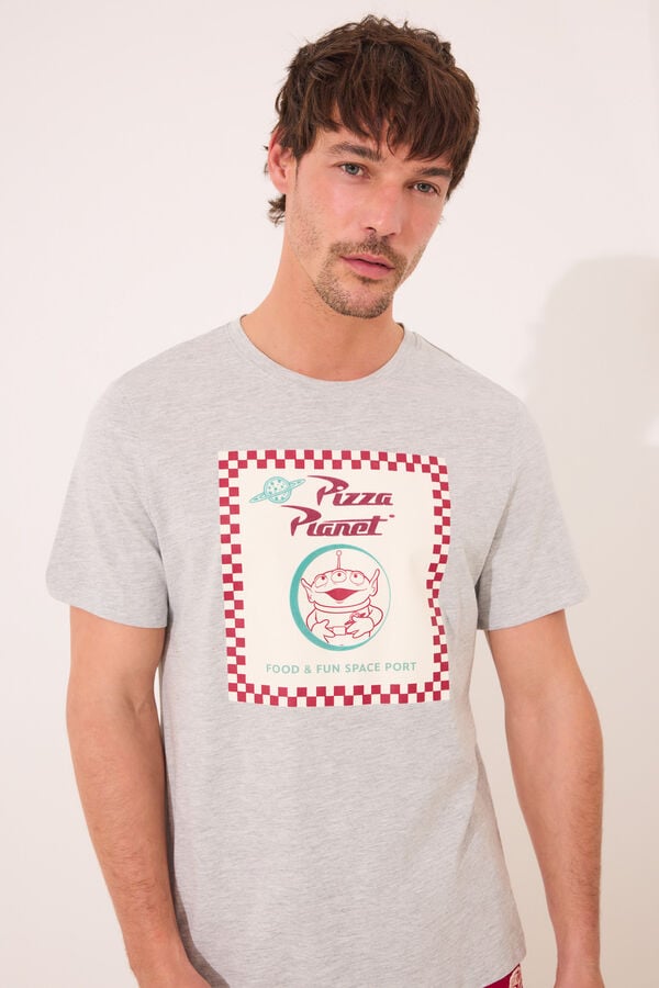 Women'secret Pijama curto masculino 100% algod&atilde;o Pizza Planet vermelho