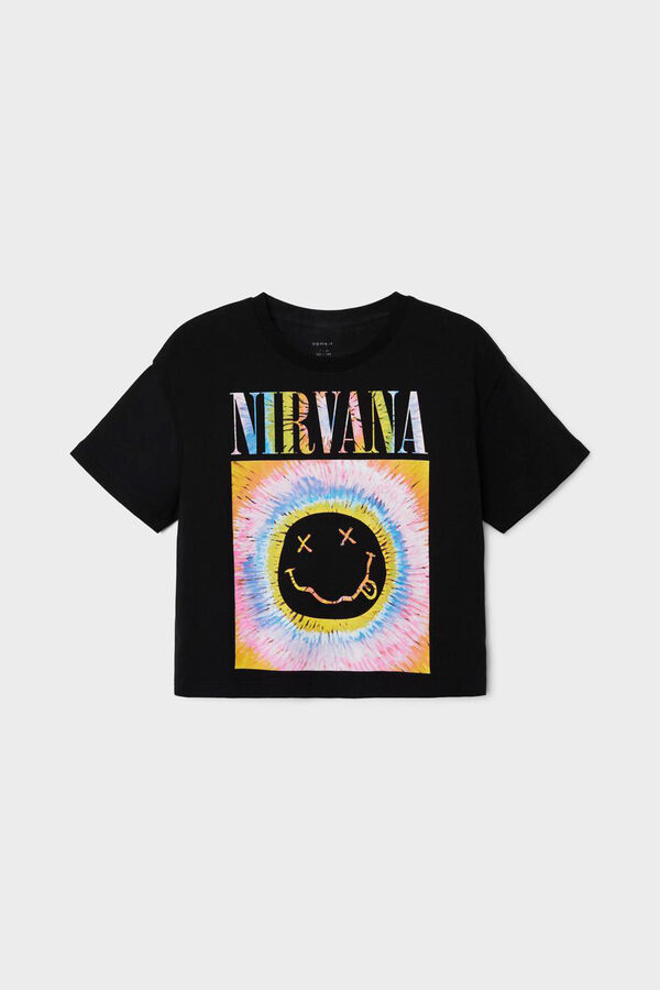 Name it T-shirt menina Nirvana preto