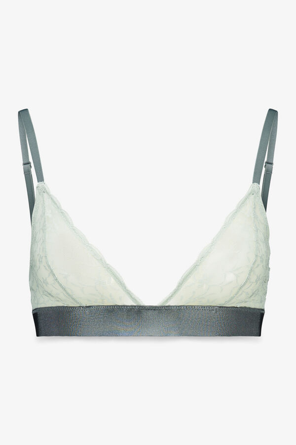 Women'secret Soutien triangular de renda verde NATURAL verde