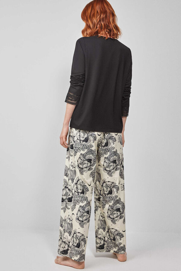 Gisela Pijama largo estampado negro