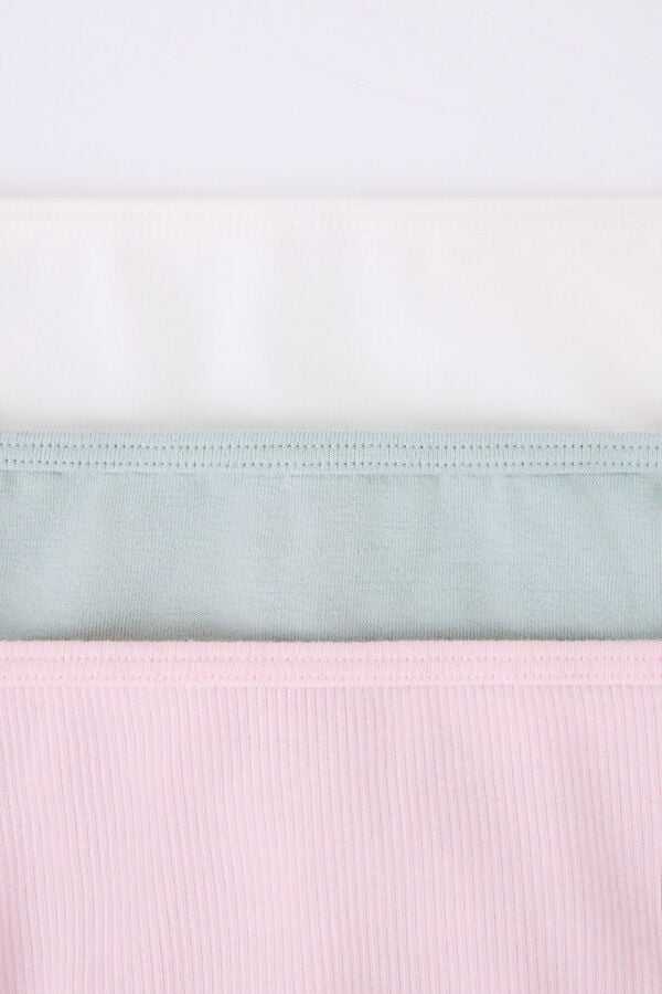 HI&BYE Pacote de 3 cuecas brasileiras brancas, rosa, verdes branco