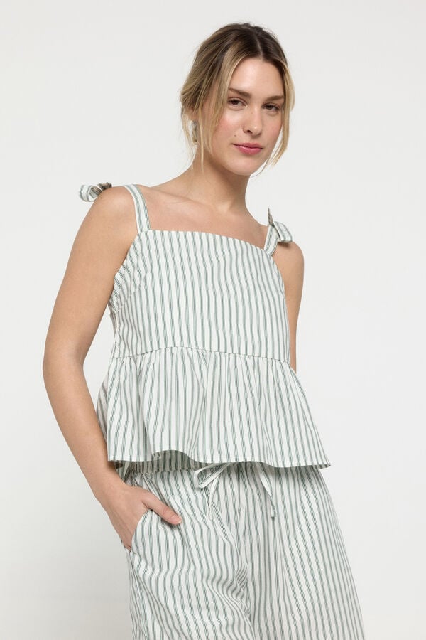 Pieces Top de rayas blanco