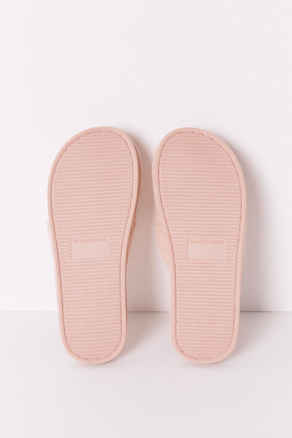 Women'secret Chinelos de quarto de borrego rosa rosa