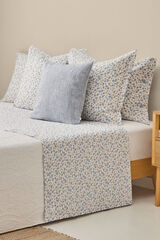 Textura Lençol de algodão estampado com flores azul