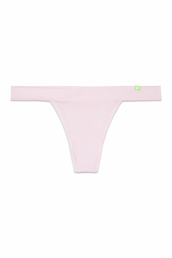 HI&BYE Braga tanga microfibra brillo rosa rosa