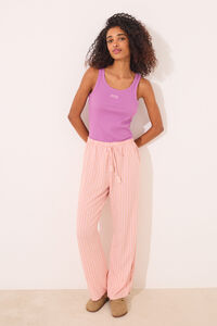 Women'secret Pantalón largo viscosa estampado rayas