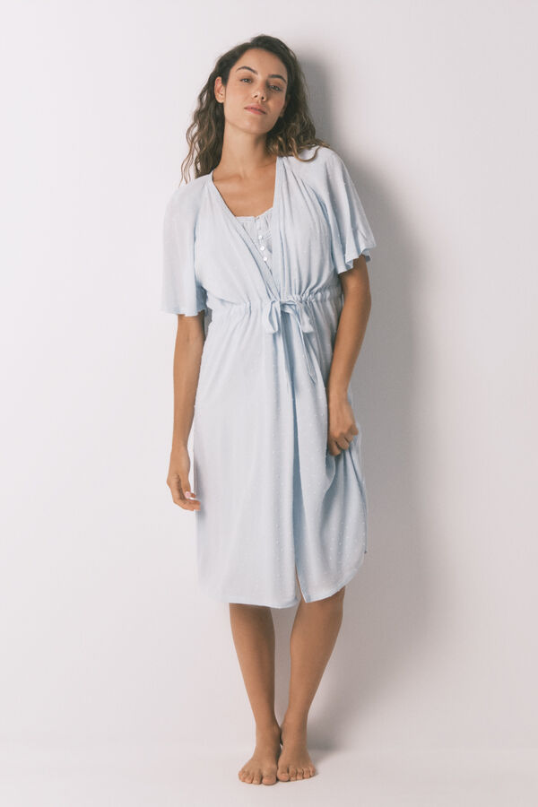 Women'secret Bata larga "maternity" manga corta viscosa verde estampado