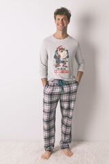 Women'secret Pijama comprido masculino 100% algod&atilde;o "Taz" cinzento