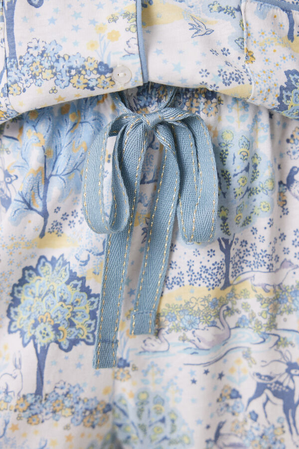 Women'secret Pijama camisero algod&oacute;n allover paisaje amarillo