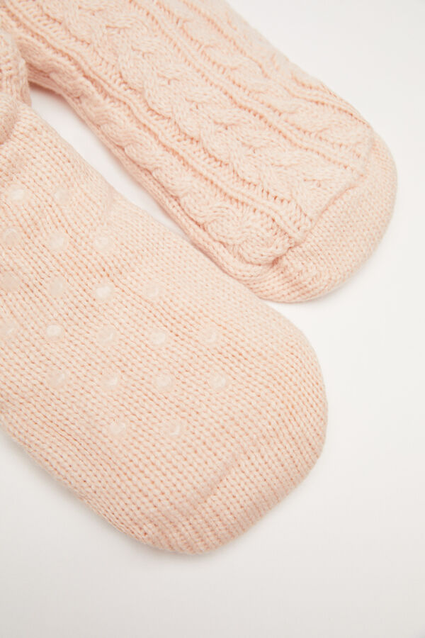 Women'secret Calcetines bota punto pelo rosa rosa