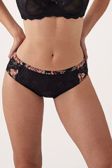 Promise Braga brasile&ntilde;a encaje estampado negro