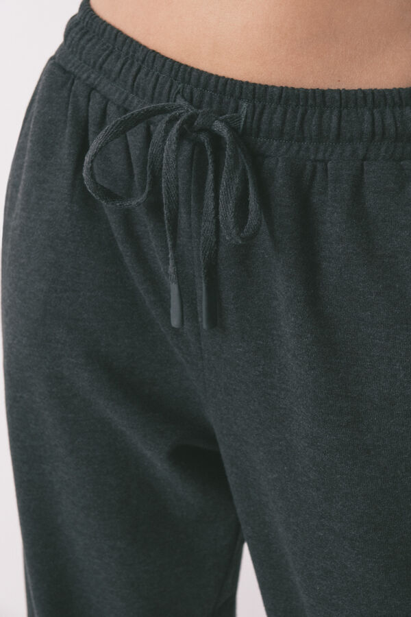 Women'secret Pantal&oacute;n largo carrot felpa fina gris gris