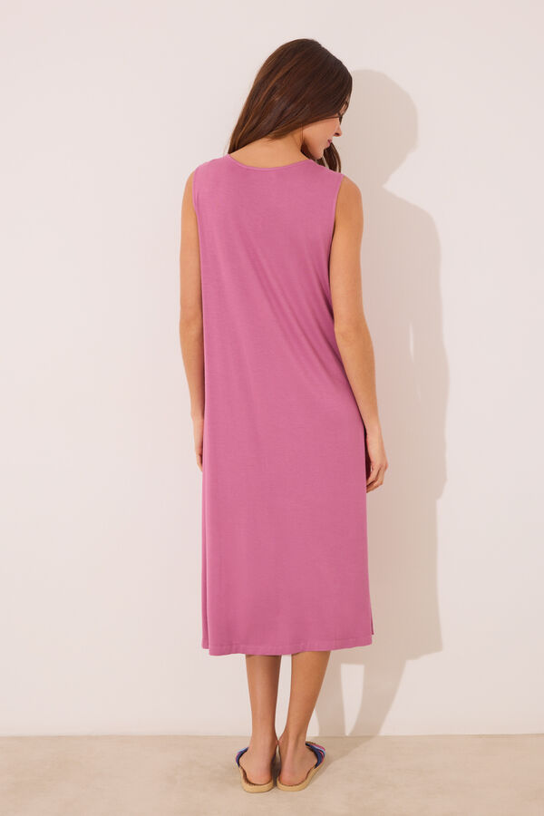 Women'secret Camisa de dormir sem mangas de viscose rosa rosa