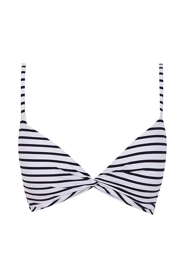 Women'secret Top bikini triangular push up rayas navy estampado
