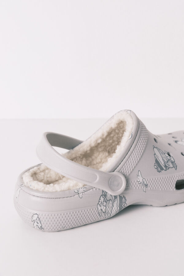 Women'secret Chinelos de quarto de pele de borrego Snoopy cinzento