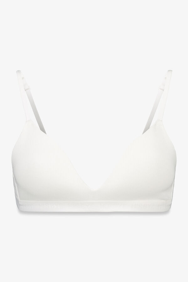 HI&BYE Soutien triangular branco com enchimento fixo branco