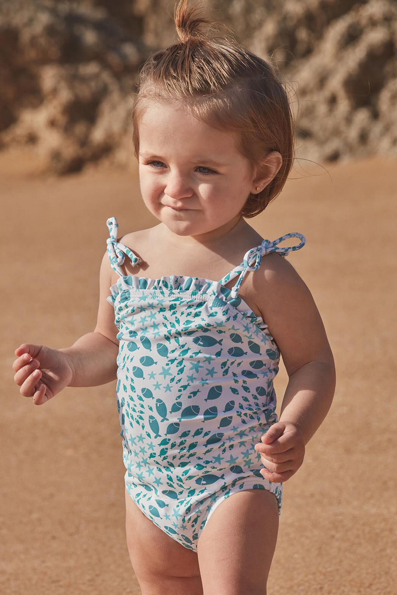 Gocco Ba&ntilde;ador de estampado ramas floral blanco