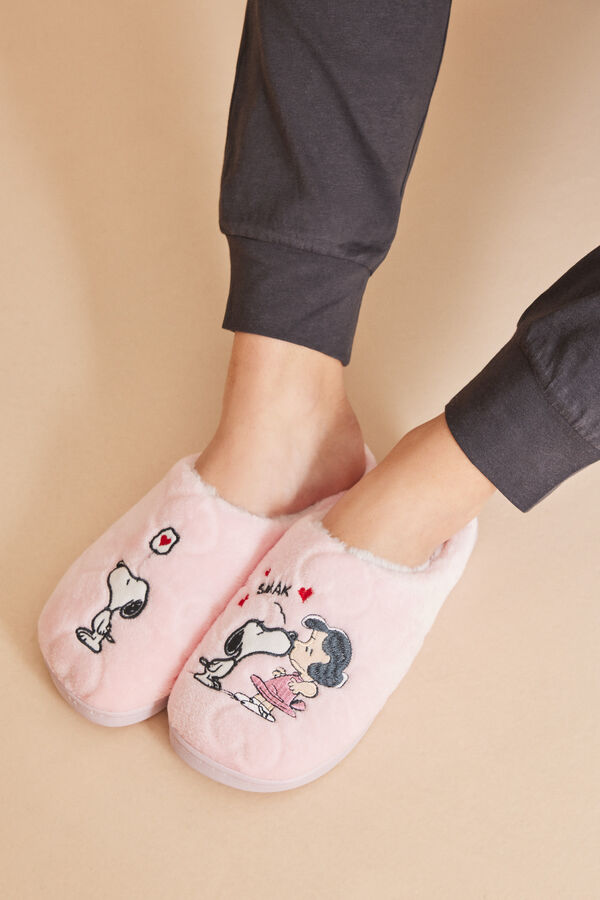 Women'secret Zapatillas casa Snoopy coraz&oacute;n rosa