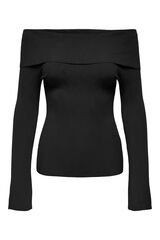 Only Maternity Jersey de punto premam&aacute; sin hombros manga larga negro