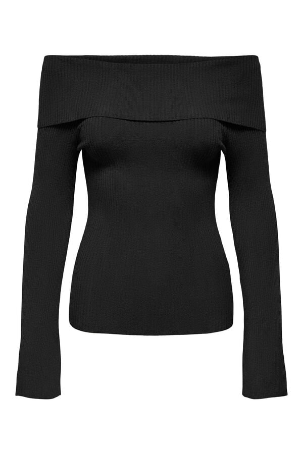 Only Maternity Jersey de punto premam&aacute; sin hombros manga larga negro