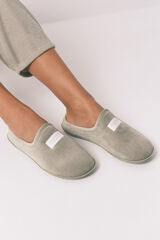 Women'secret Zapatillas casa velour verde kaki