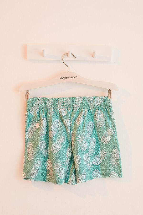 Womensecret Pijama corto infantil 100% algodón Snoopy verde verde