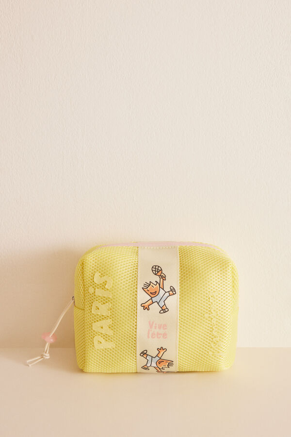 Women'secret Neceser peque&ntilde;o amarillo Cobi estampado