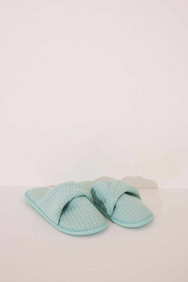 Women'secret Zapatillas casa acolchadas azul azul