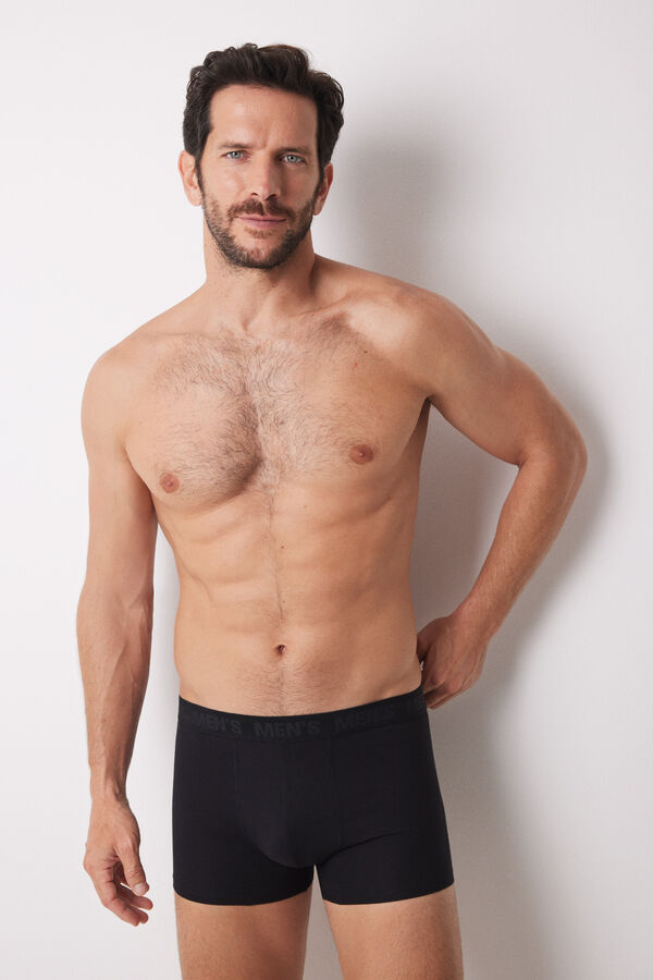 Women'secret Pack de 2 cuecas boxer de algod&atilde;o preto e branco preto