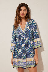 Women'secret T&uacute;nica corta tropical azul estampado