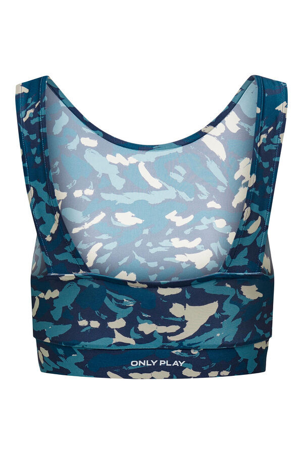 Only Play Soutien desportivo estampado azul