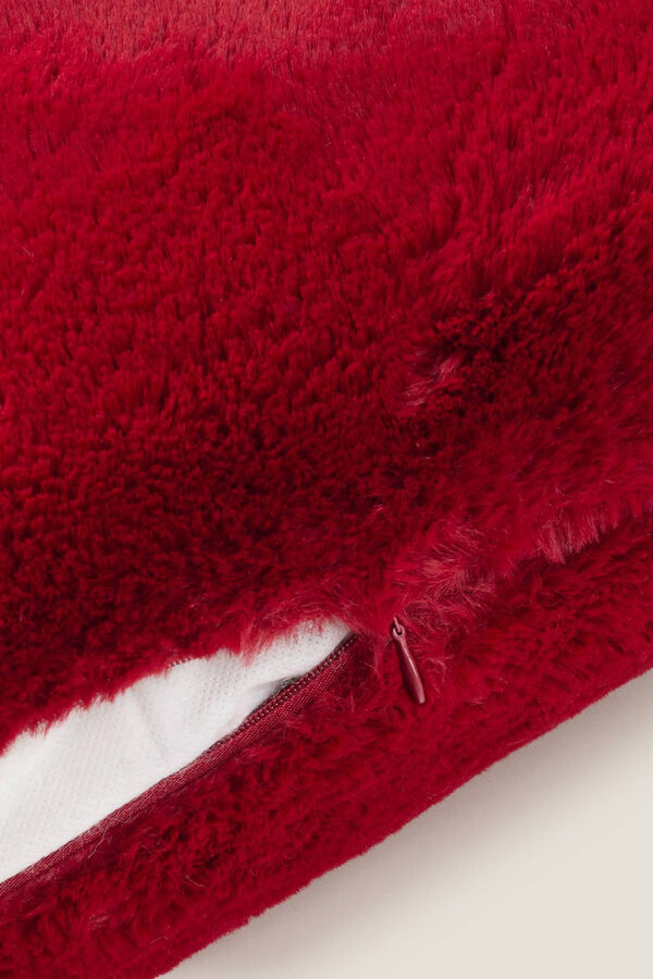 Textura Funda coj&iacute;n pelo suave rojo