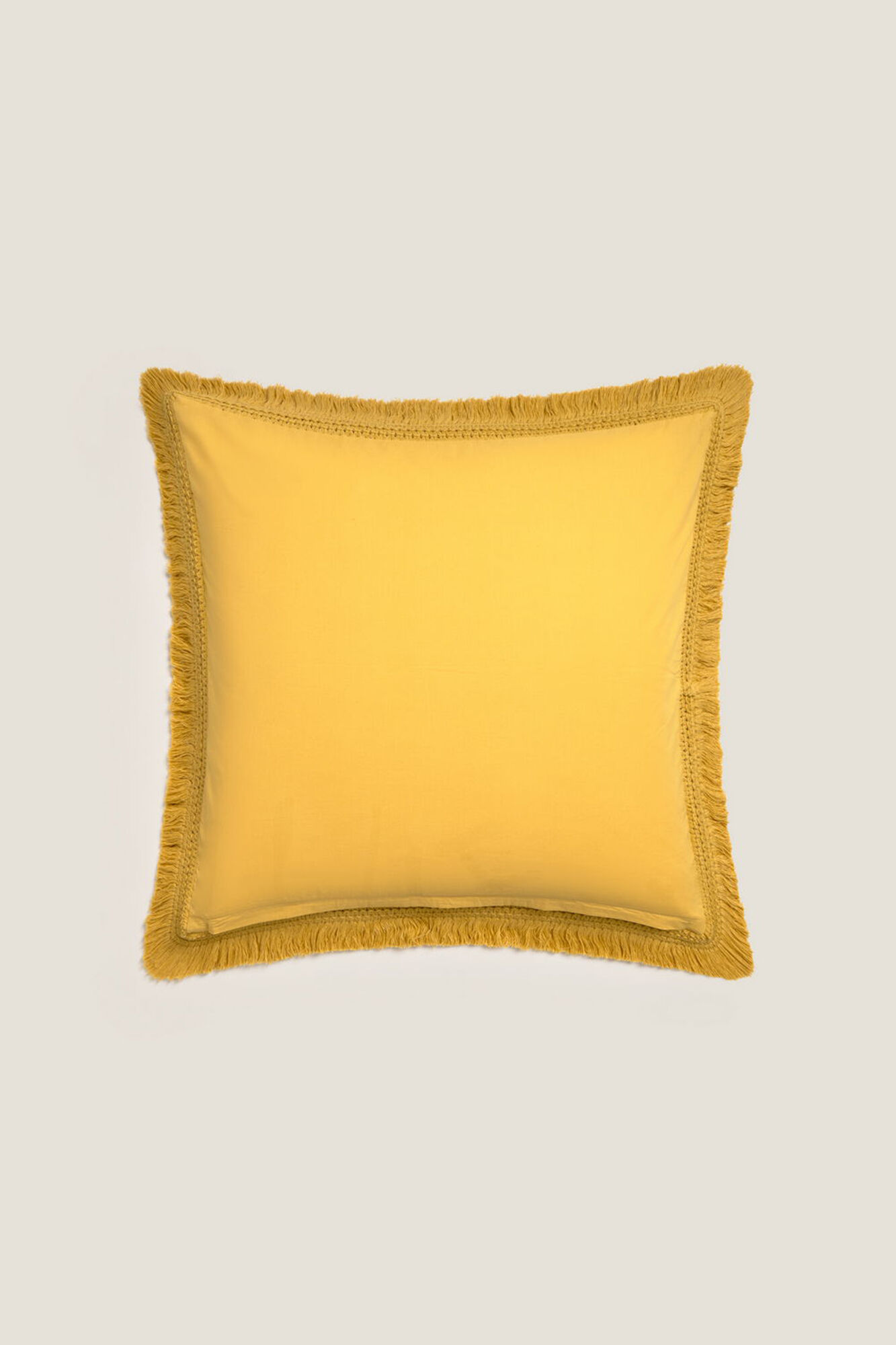 Textura Funda coj&iacute;n algod&oacute;n flecos