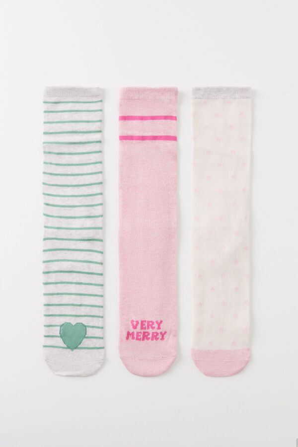 Women'secret Pack de 6 meias altas "Very Merry" estampado