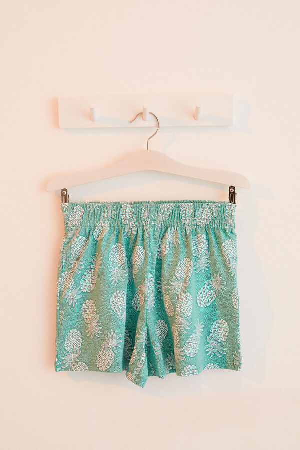 Womensecret Pijama corto infantil 100% algodón Snoopy verde verde