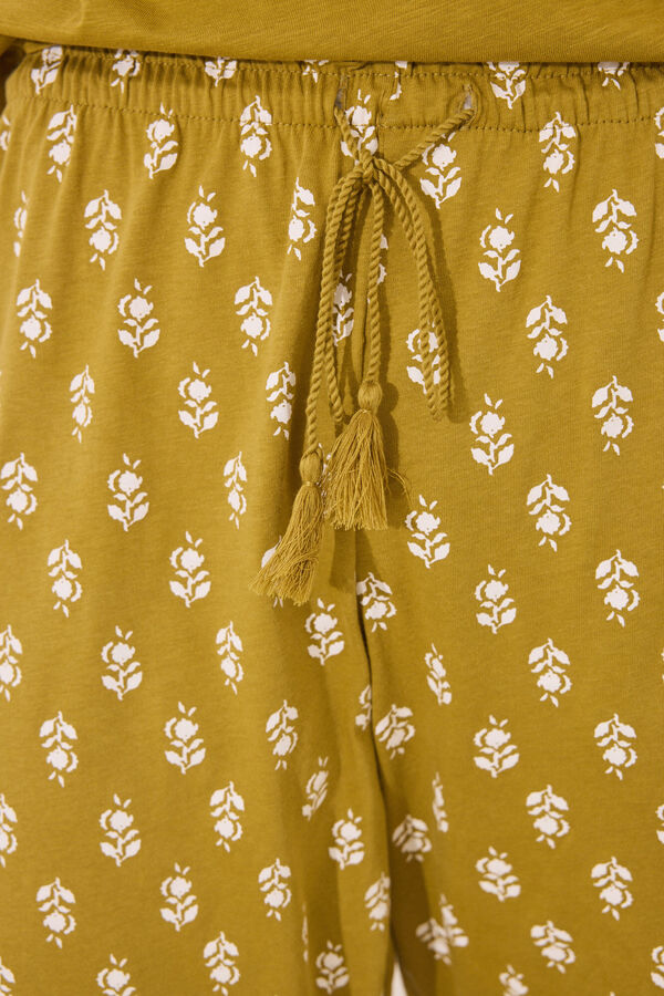 Women'secret Cal&ccedil;a comprida cenoura selos 100% algod&atilde;o estampado