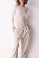 Cotonella Camiseta de cachemira Cuello Barco Manga Larga&nbsp; beige